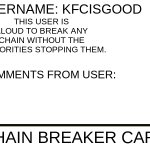 Chain breaker card template