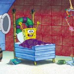 SpongeBob waking up happy