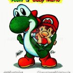Green Yoshi & baby Mario
