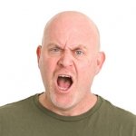 Angry bald man template