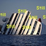 sinking ship (plural sinking ships) (idiomatic)