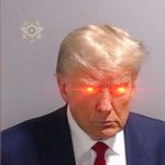 Trump mugshot evil eyes satan JPP