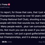 Trump brags about winning golf championship, lies about score