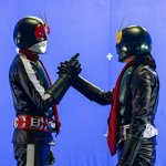 Kamen Rider handshake