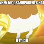 New template for y'all | ME WHEN MY GRANDPARENTS HATE ME; (I'm bi) | image tagged in ascending marshmellow | made w/ Imgflip meme maker