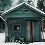 Courage hiding in a snow cabin
