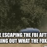 memes. | ME ESCAPING THE FBI AFTER FIGURING OUT WHAT THE FOX SAYS | image tagged in gifs,funny | made w/ Imgflip video-to-gif maker
