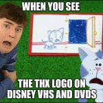 Shocked Joe and Periwinkle | WHEN YOU SEE; THE THX LOGO ON DISNEY VHS AND DVDS | image tagged in shocked joe and periwinkle | made w/ Imgflip meme maker