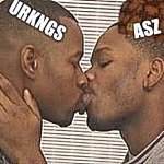 2 gay black mens kissing | ASZ; URKNGS | image tagged in 2 gay black mens kissing | made w/ Imgflip meme maker