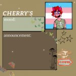 Cherry's announcement template meme