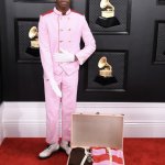 Tyler the Creator presenting luggage template