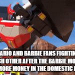 2023 is a wild year for movies... | MARIO AND BARBIE FANS FIGHTING EACH OTHER AFTER THE BARBIE MOVIE GROSSES MORE MONEY IN THE DOMESTIC BOX OFFICE | image tagged in gifs,mario movie,barbie,movies,box office | made w/ Imgflip video-to-gif maker