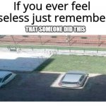 If you ever feel useless remember this | THAT SOMEONE DID THIS | image tagged in if you ever feel useless remember this | made w/ Imgflip meme maker