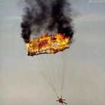 Burning parachut