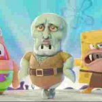 spongebob, patrick and squidward on steroids, also fall guys
