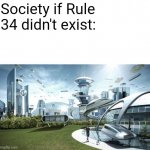 Internet Good Future | Society if Rule 34 didn't exist: | image tagged in the future world if,rule 34,society if | made w/ Imgflip meme maker