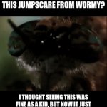 Wormy | DO YOU GUYS REMEMBER THIS JUMPSCARE FROM WORMY? I THOUGHT SEEING THIS WAS FINE AS A KID, BUT NOW IT JUST SCARES ME ANYTIME I SEE IT. WEIRD... | image tagged in gifs,spongebob,worm,jumpscare,television | made w/ Imgflip video-to-gif maker