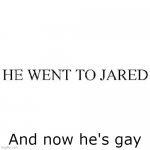 Guess He Didn't Go To The Jewelry Store | And now he's gay | image tagged in he went to jared,gay,memes | made w/ Imgflip meme maker