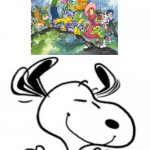 Even Snoopy is a huge fan of Digimon | image tagged in snoopy's happy dance | made w/ Imgflip meme maker