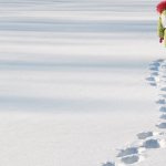 Footprints in the snow meme