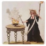 TAPESTRY WITCH WITH TORCH
