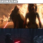 Ahsoka Tano things | AUTHORS: *MAKES A BADASS DESIGNED CHARACTER*; AHSOKA TANO: | image tagged in ahsoka tano | made w/ Imgflip meme maker