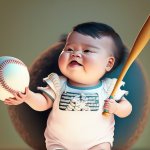 Pro-Life Baby Playing Baseball template