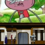 Cyborg Thinks Benson Takes Himself WAY Too Seriously | image tagged in x takes themselves way too seriously male,cyborg,teen titans,benson,regular show | made w/ Imgflip meme maker