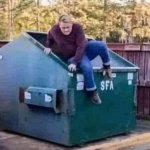 CLIMBING OUT OF THE GARBAGE, DUMPSTER