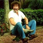 Bob Ross playing on kids toy