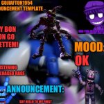 Gojiafton announcement template meme