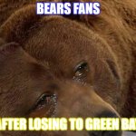Bears fans | BEARS FANS; AFTER LOSING TO GREEN BAY | image tagged in bears fans after losing to green bay,sports,nfl football,green bay packers,green bay | made w/ Imgflip meme maker