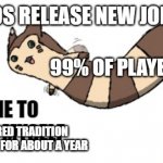 Yeah this pretty much sums up the MMO community- | WHEN MMOS RELEASE NEW JOB/CLASSES; 99% OF PLAYERS; UPHOLD THE SACRED TRADITION OF BEING THAT CLASS FOR ABOUT A YEAR | image tagged in furret allow me to introduce myself | made w/ Imgflip meme maker