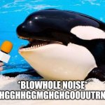 Idk I'm tired | *BLOWHOLE NOISE* MGMGMGHGGHHGGMGHGHGOOUUTRNRNNGHHG | image tagged in orca talking into a microphone | made w/ Imgflip meme maker