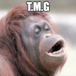 a | T.M.G | image tagged in memes,monkey ooh | made w/ Imgflip meme maker