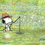 snoopy fishing