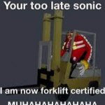 Your too late sonic