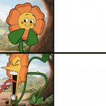 Yelling Flower Reversed meme