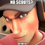 No Scouts? | NO SCOUTS? BOTTOM TEXT | image tagged in no scouts | made w/ Imgflip meme maker