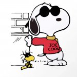 Snoopy and Woodstock sticker - Joe Cool - Peanuts - Charlie Brow