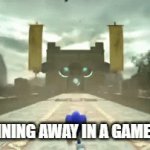 New meme template link in comments | ME RUNNING AWAY IN A GAME OF TAG | image tagged in gifs,sonic running from robot | made w/ Imgflip video-to-gif maker