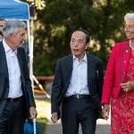 Powell talking to Ueda and Lagarde
