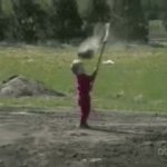kid and his shovel GIF Template