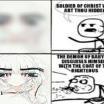 not a very good meme | image tagged in soldier of christ why art thou hidden,roblox,memes | made w/ Imgflip meme maker