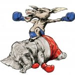 Democratic donkey beats Republican elephant