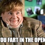 Open Fart | WHEN YOU FART IN THE OPEN-SPACE | image tagged in tommy boy wingy | made w/ Imgflip meme maker