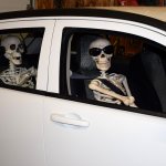 Skeletons in car meme