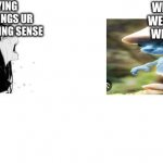Smurf cat vs dummy | STOP SAYING RANDOM THINGS UR NOT EVEN MAKING SENSE; WELIV
WELOOF
WEL LY | image tagged in crying aya asagiri vs yes chad | made w/ Imgflip meme maker