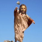 JESUS THROWS A STONE