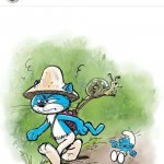 Smurf cat drawing